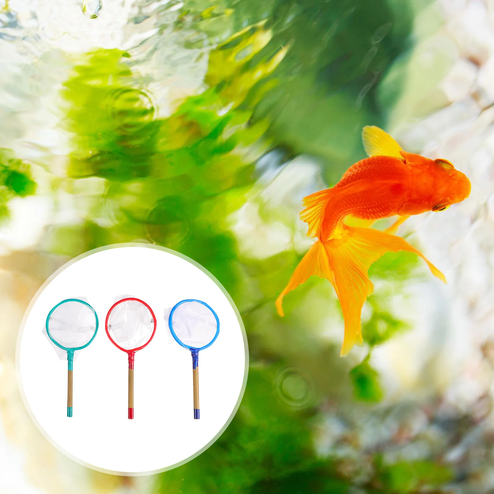 

3Pcs Fish Net Premium Stainless Steel Telescopic Portable Landing Nets Fine Mesh for Aquarium Fishing Catch Release Pond Pool