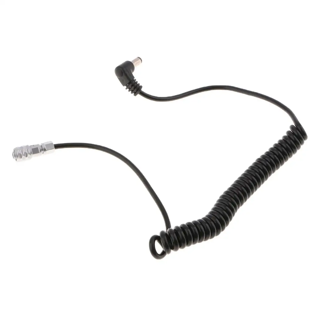 DC Coupler Power Cable Spring Cord High Durability Adapter Wire Camera Supply for BMPCC 4K Photography