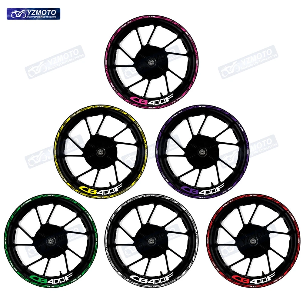 

Для Honda CB400F CB 400 F мотоциклетные гоночные 17-дюймовые наклейки на переднюю и заднюю ступицу колеса, водонепроницаемые светоотражающие наклейки на обод