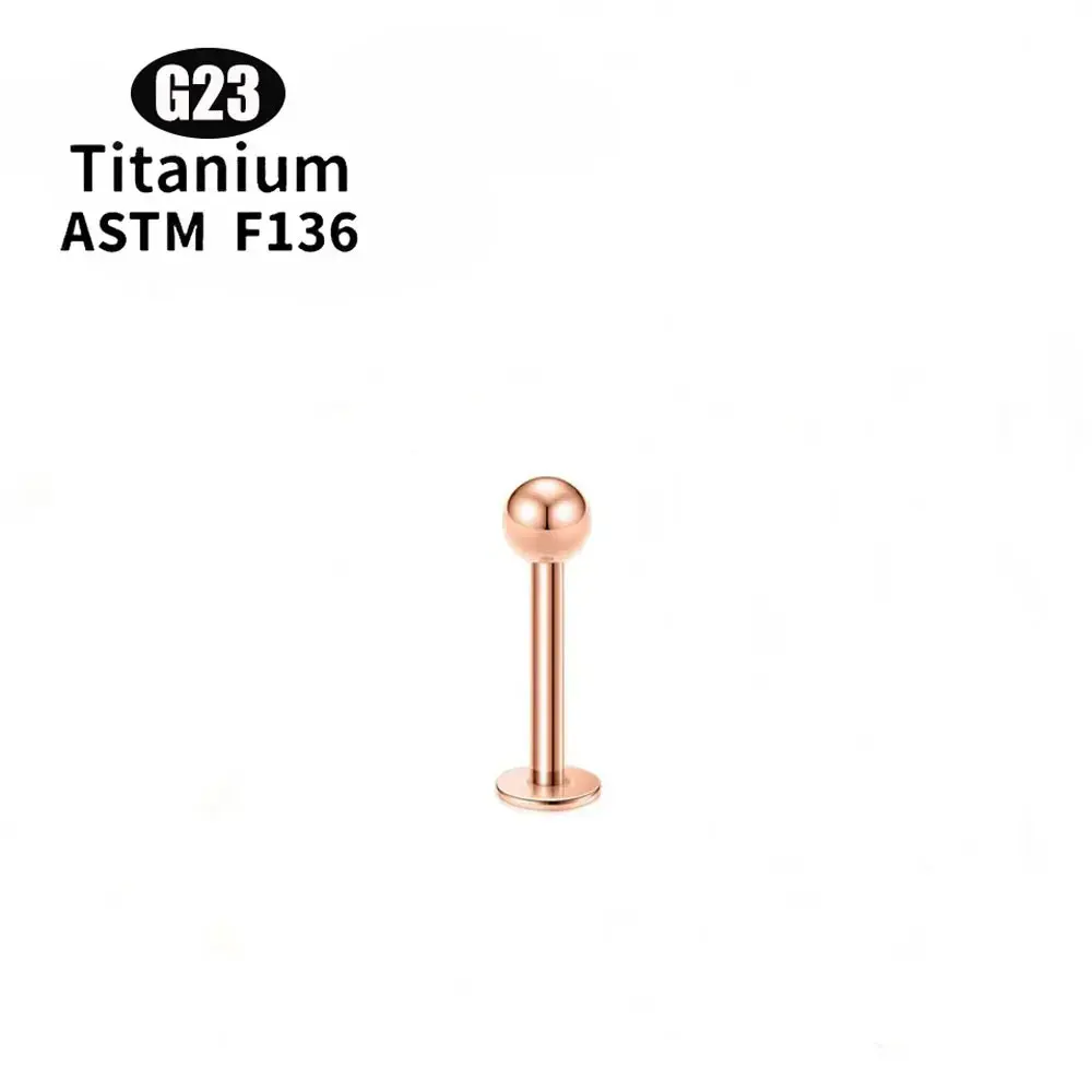 1/10pcs G23 Titanium Earrings Piercing Jewelry Nose Stud Labret PVD Plated Basic Classic For Ear