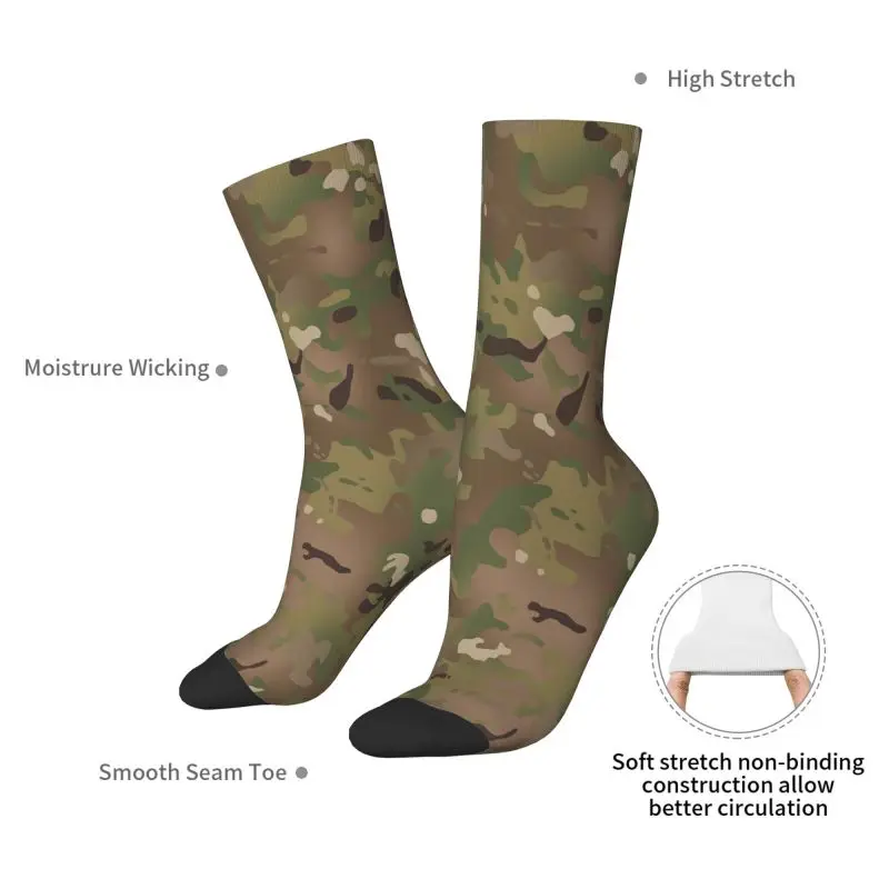 Harajuku Military Camo Camouflage Army Socks Men Women Warm 3D Printed Sports Football Crew Socks view 5