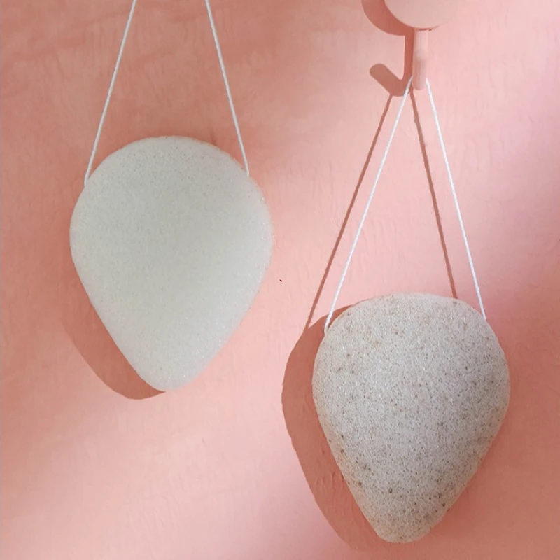 New Walnut Seed Makeup Konjac Puff Soft Exfoliator Cleaning Konjac Sponge Washable Reusable Face Wash Cleaning Sponge for Women