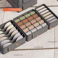 20/6/7 Grids Underwear Storage Box Multifunctional with Handle Closet Storage Bins Folding with Dividers Home Sorting Boxes Bras