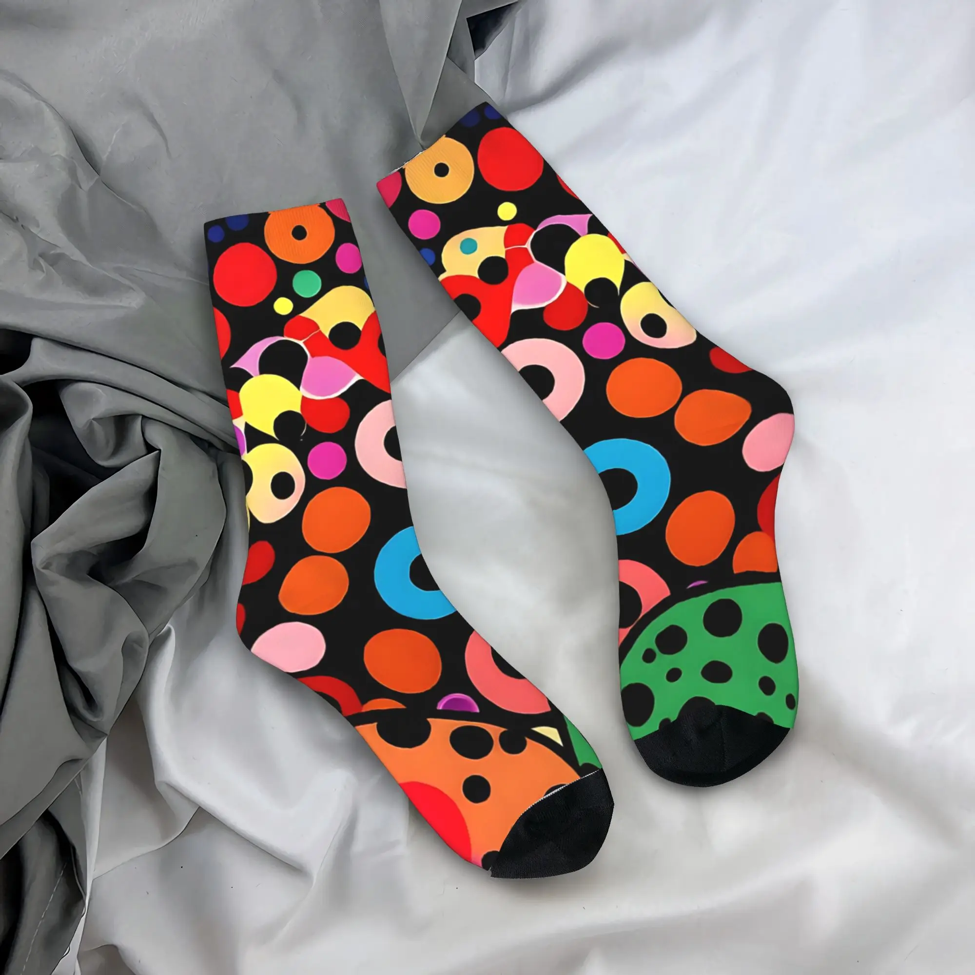 

Passion Colors Socks Yayoi Kusama Graphic Stockings Anti Slip Men Socks Breathable Winter Gothic Running Socks