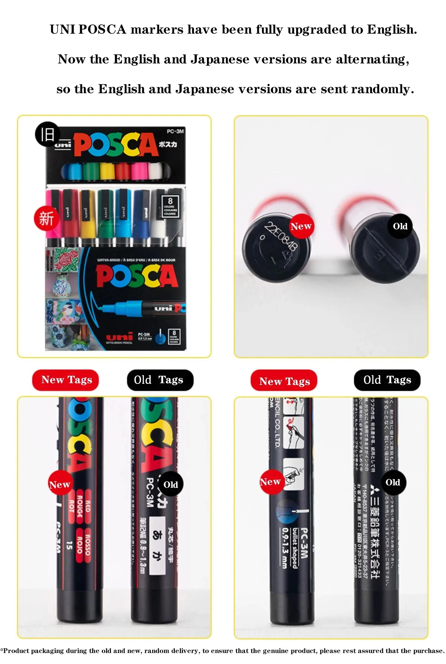 UNI POSCA Marker Stift 12 Farbe Acryl Plumones Rotuladores PC-1M, 3M, 5M POP Poster Stift Stoff Farbe Marker Kunst Malerei 1PC – Detail 7