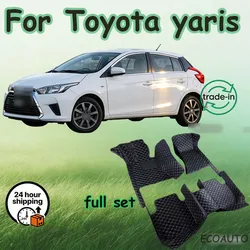 Custom Automotive Car Floor Mats For Toyota yaris 2014 2015 2016 2017 2018 Auto Luxury Leather Men Women Car Mats Full Coverage