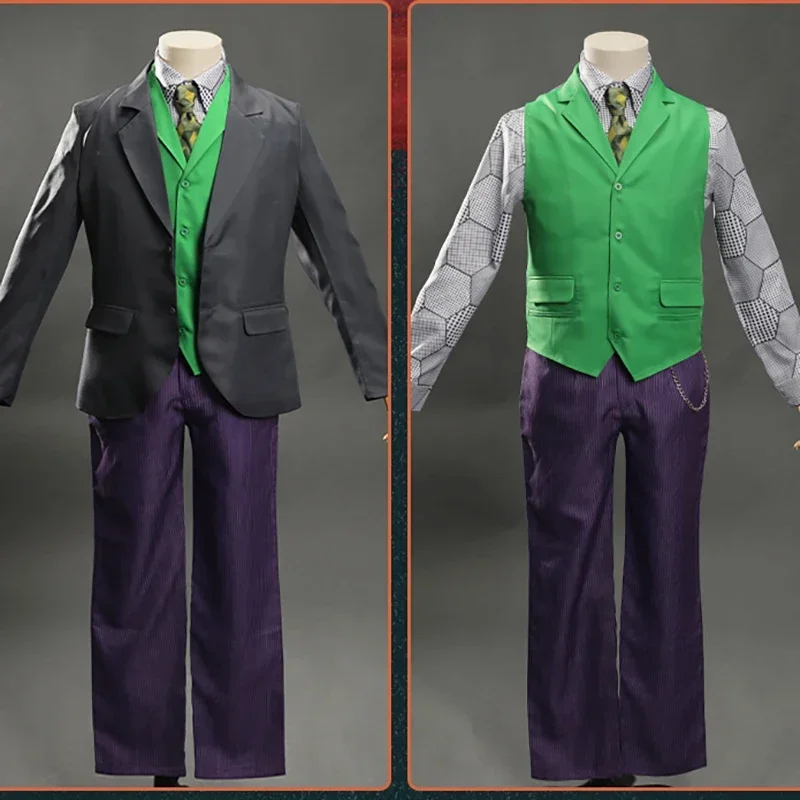 Ee01 coringa heath ledger cosplay traje palhaço noite escura coringa terno festa uniformes de halloween definir roupas completas io0!