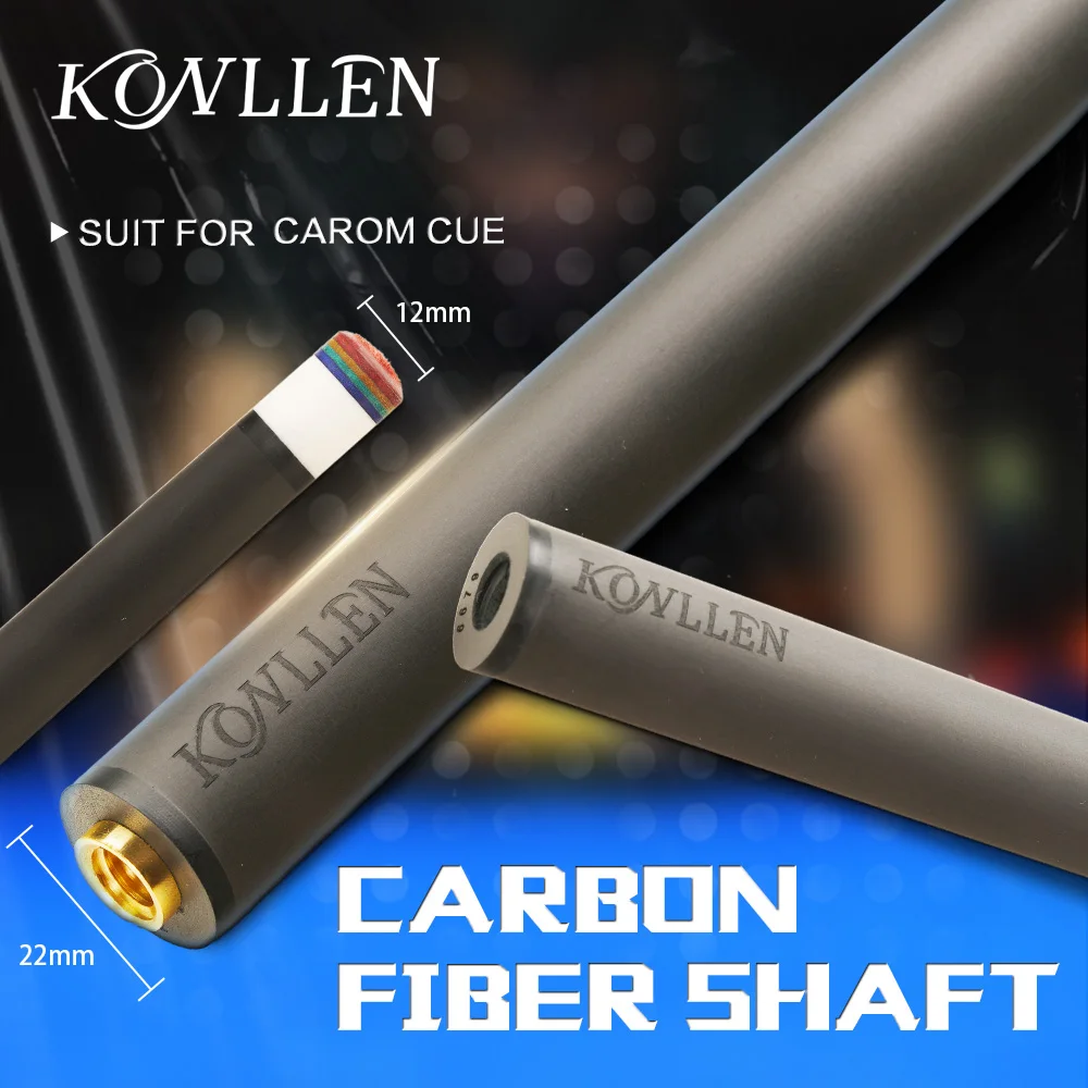 

KONLLEN new Billiard Carbon Fiber 3 Cushion Carom/Libre Cue Stick Shaft Uni-loc /Radial 3/8*8 Pin Joint Single Shaft for PERI