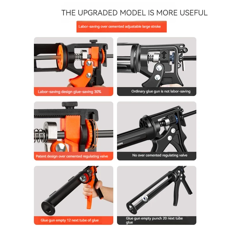 High Quality Glass Glue Gun Manual Universal 360 ° Rotatable Glue Gun Labor-saving Household Sealing Tool Structural Glue Gun