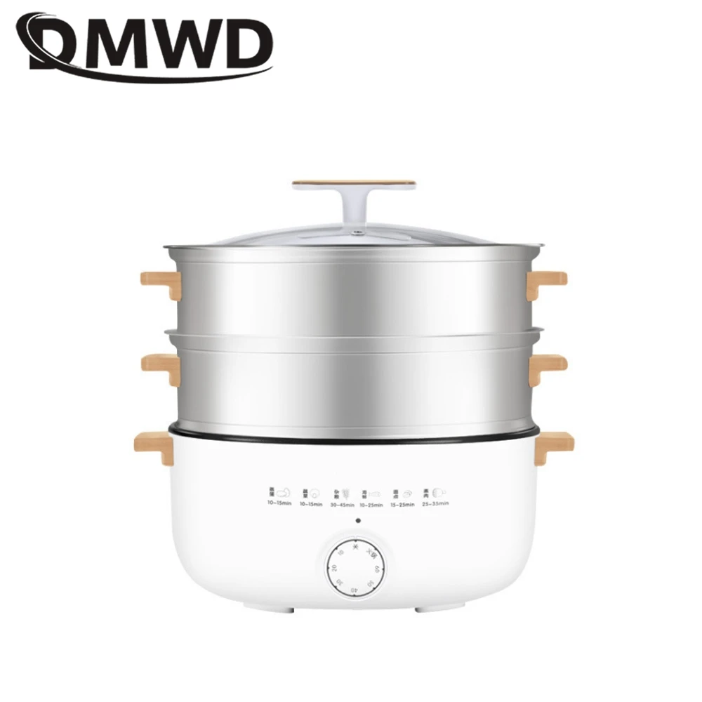 

DMWD 3 layer Household Electric Steamer Food Cooker 14L Boiling Stewing Pot Boiler Breakfast Machine Pancake Maker 304 SUS