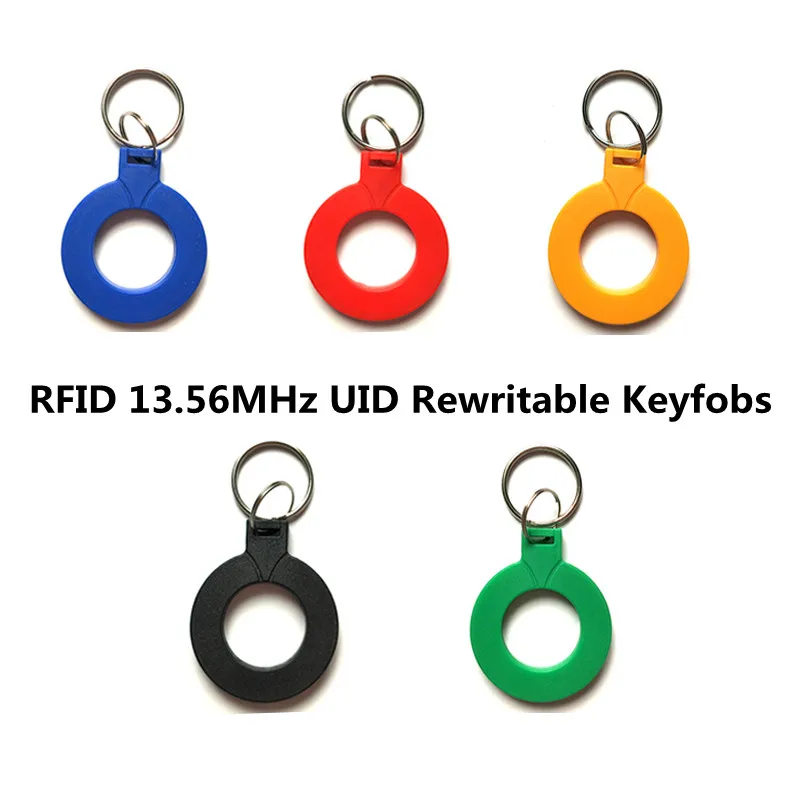 10 pz 13.56 mhz RFID 13.56 Mhz UID Modificabile 1K S50 Tag Portachiavi Blocco 0 Carta Scrivibile Riscrivibile per Copiatrice Scrittore Duplicatore Copia
