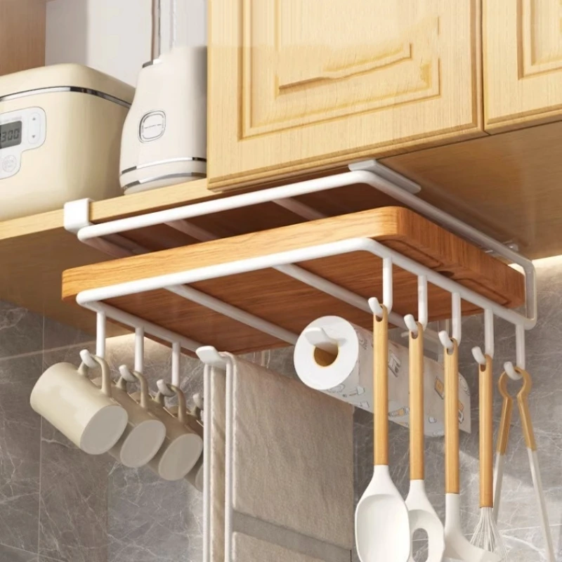 Kitchen Under Cabinet Basket Storage Shelf Cutting Board Rack Kitchen Closet Rack Under Desk Cabinet Office Bathroom Organizers