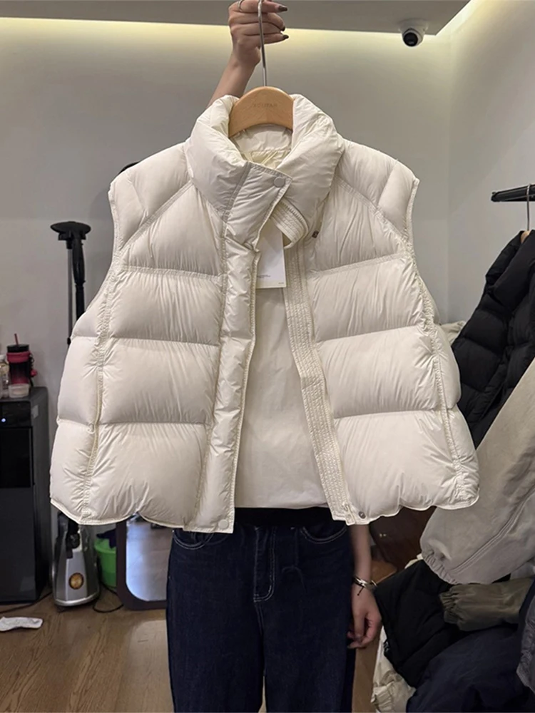 

Women's Thiened Svel Stand Collar Vest Outerwear Faionable Winter 2025 New Sle Commute Korean Loose Fit Cotton