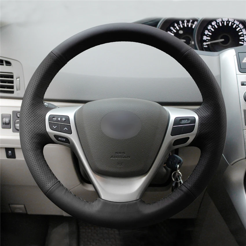

DIY Hand-Stitched Non-slip Leather Steering Wheel Cover Wrap for Toyota Verso EZ Avensis Interior Accessories