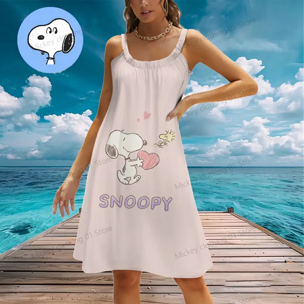 SnoAmendments Kawaii femmes robes de plage 2024 été jeune femme vêtements Sanurgente Sling Boho Y2k Anime S-3XL élégant Chic robe Sexy