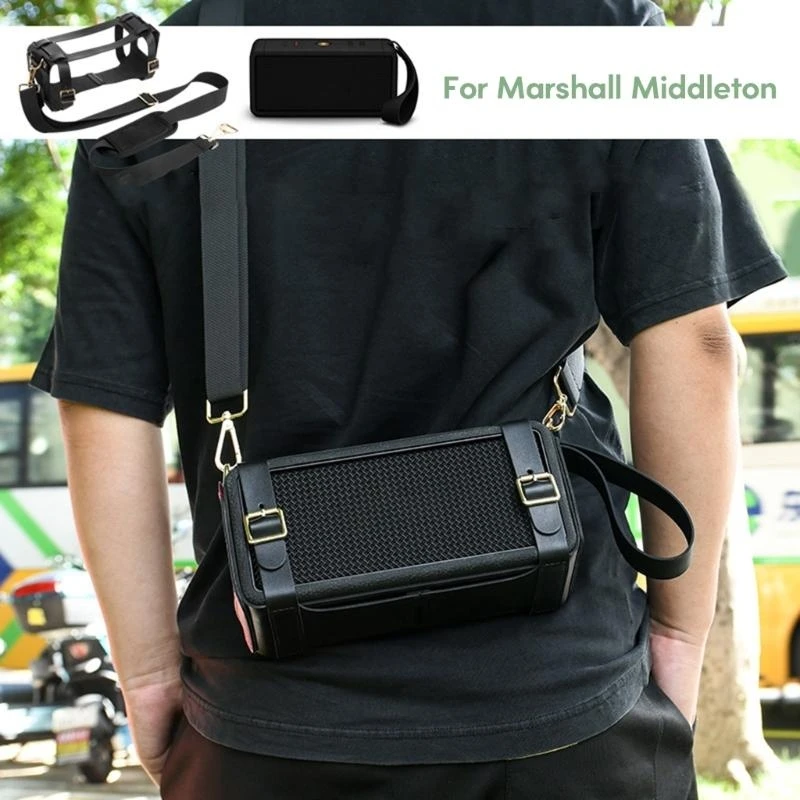 

Speaker Shoulder Strap Durable PU Leather Protective Case Holder for Wireless Speaker Shockproof and Stylish best sale