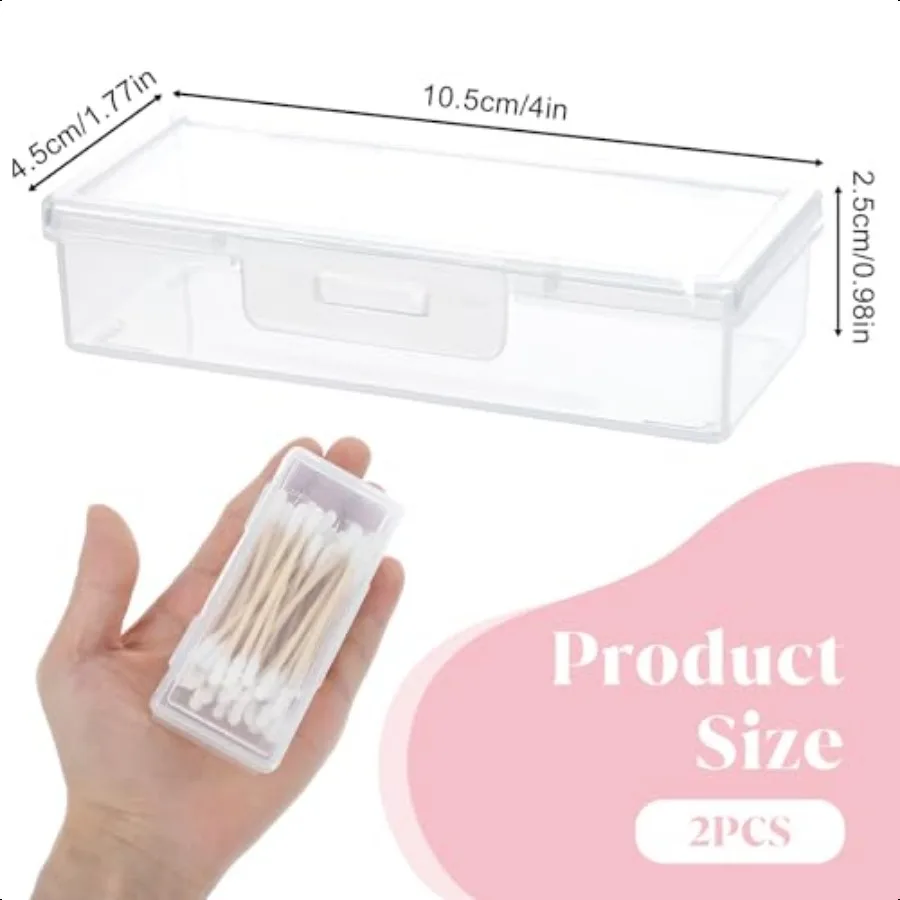 2 STUKS Wattenstaafje Houder voor Reizen Floss Picks Case Doorzichtige Plastic Wattenschijfje Houder Draagbare Kleine Tandzijde Houders Reizen