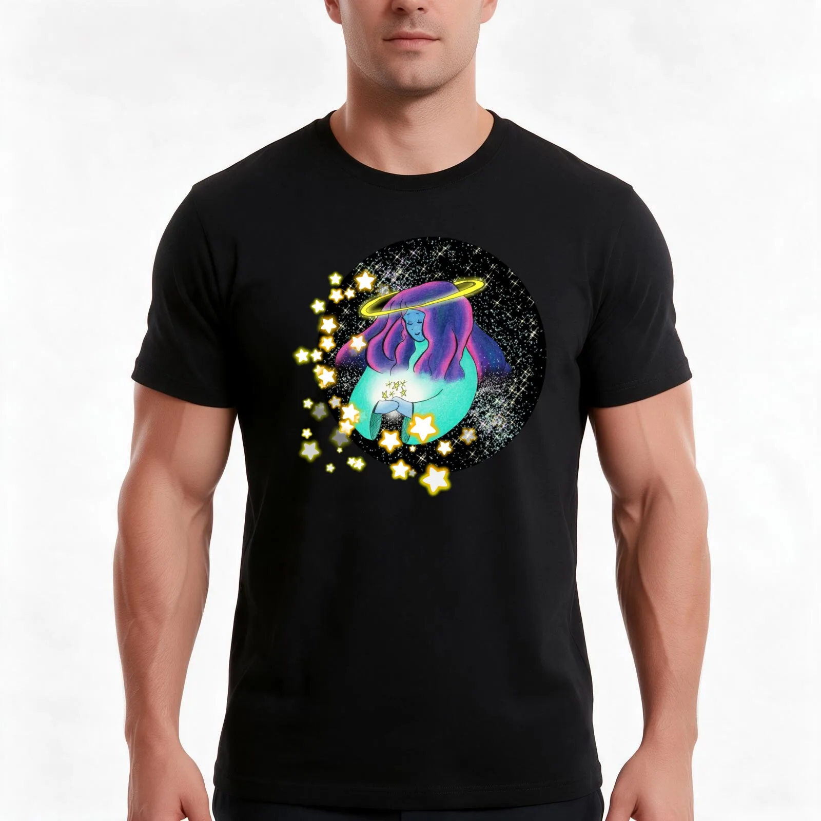 Varda Star-Maker T-Shirt, Summer Casual Cotton Tee, Oversized Streetwear Tops, Vintage Graphic Print, Loose Fit Short Sleeve
