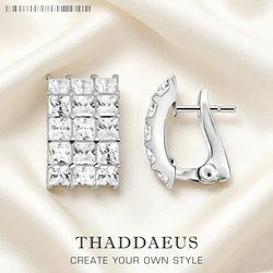 White Zircon Creole Hinged Hoop Earrings Europe Fine Jewerly For Women Glam Trendy Gift In Solid 925 Sterling Silver