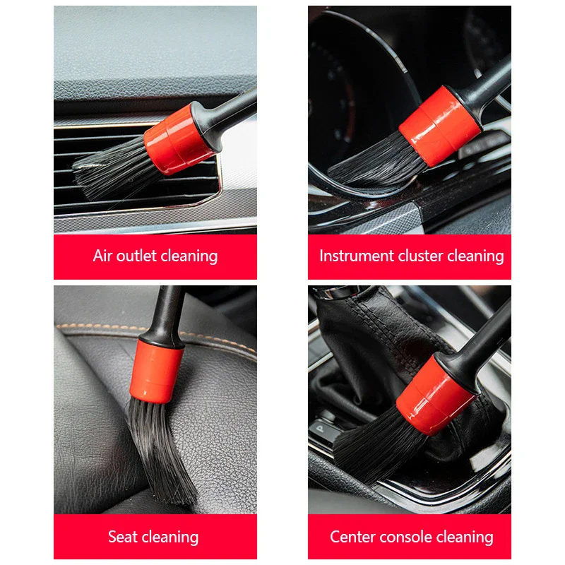 5Pcs Soft Detailing Brush Set Car Cleaning Detailing Brush Dashboard Air Outlet Cleaning Brush For Car Cleaning Dirt Dust