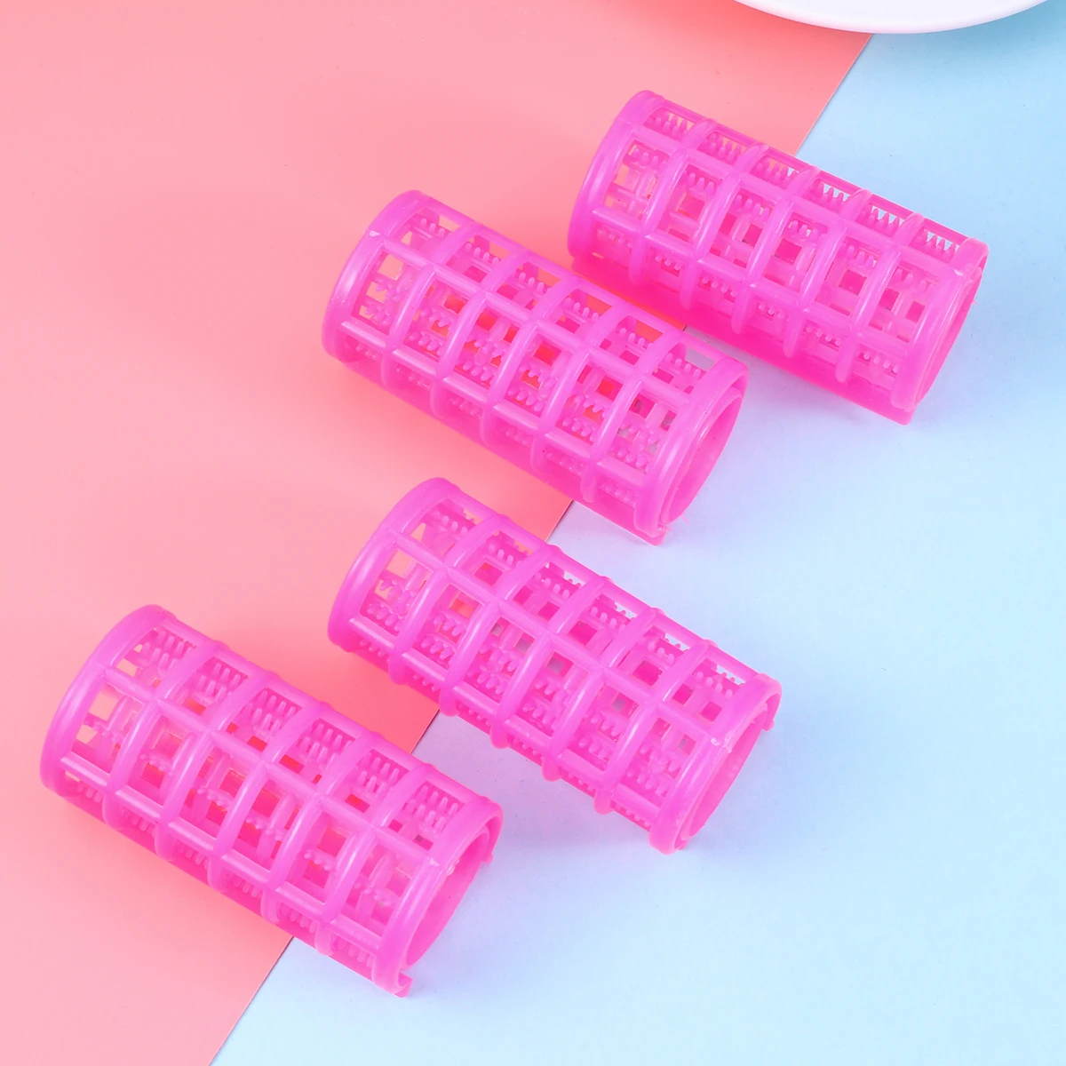 

8pcs Hair Rollers Set Double Layer Self Holding Plastic Hair Clips Salon Hairdressing Hairstyle Curlers for Women Men and Kids M