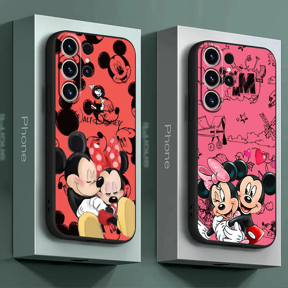 Mickey Minnie Kiss Love Case for Samsung Galaxy S23 Ultra S22 Plus S21 FE S20 S21 5G S24 Ultra S23 FE S20 Cover Silicone Armor