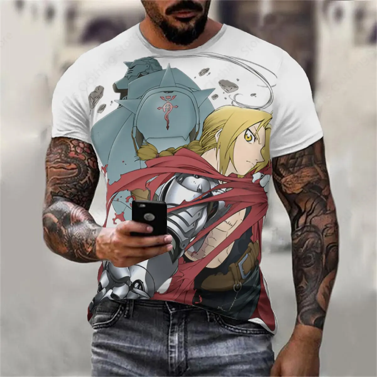 Amine Fullmetal Alchemist T-shirts men women funny humor print t-shirts casual men t-shirts unisex streetwear