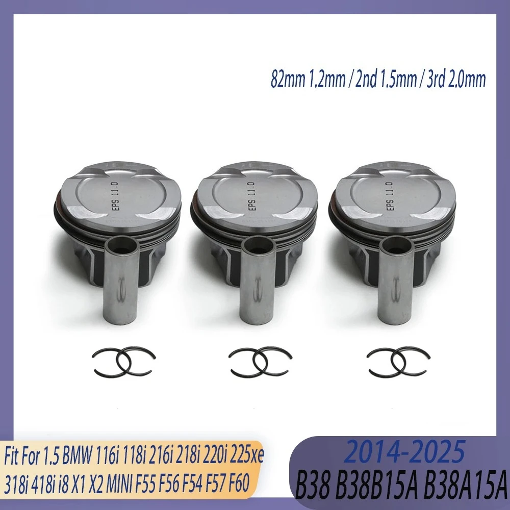 

STD 3PCS Engine Part Piston & Ring Set Fit 1.5 L B38 Gas 14-25 For BMW 116i 118i 216i 218i 220i 225xe 318i 418i i8 X1 X2 MINI