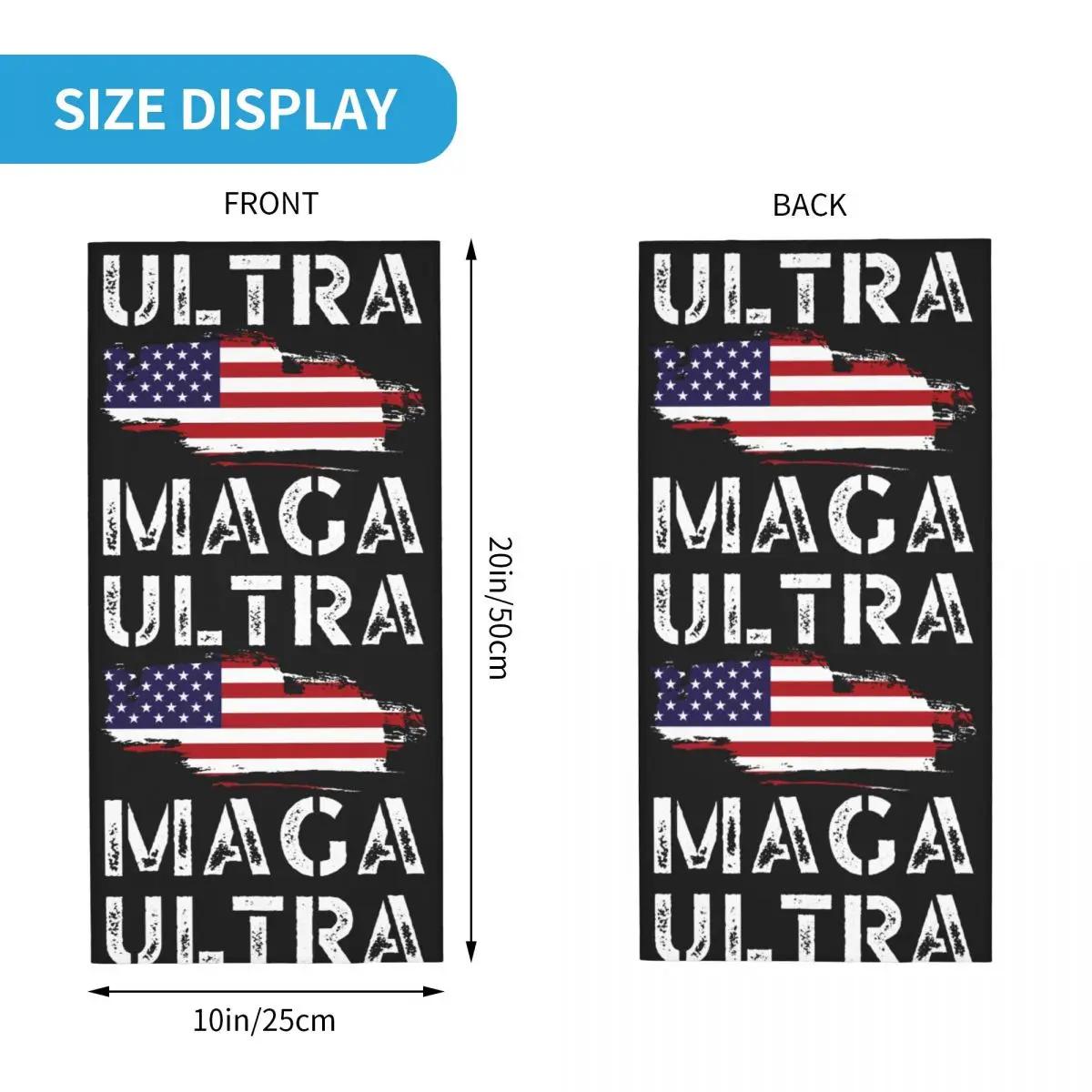 Ultra MAGA Trump Republican American Bandana Neck Cover Print Face Mask sciarpa ciclismo all'aperto sport all'aria aperta Unisex adulto inverno