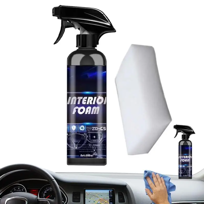 

Car Interior Foam Cleaner Automotive Detailer Stain Remover Foam Cleaner Spray Deep Cleaning Automotive Interior Cleaner Spray