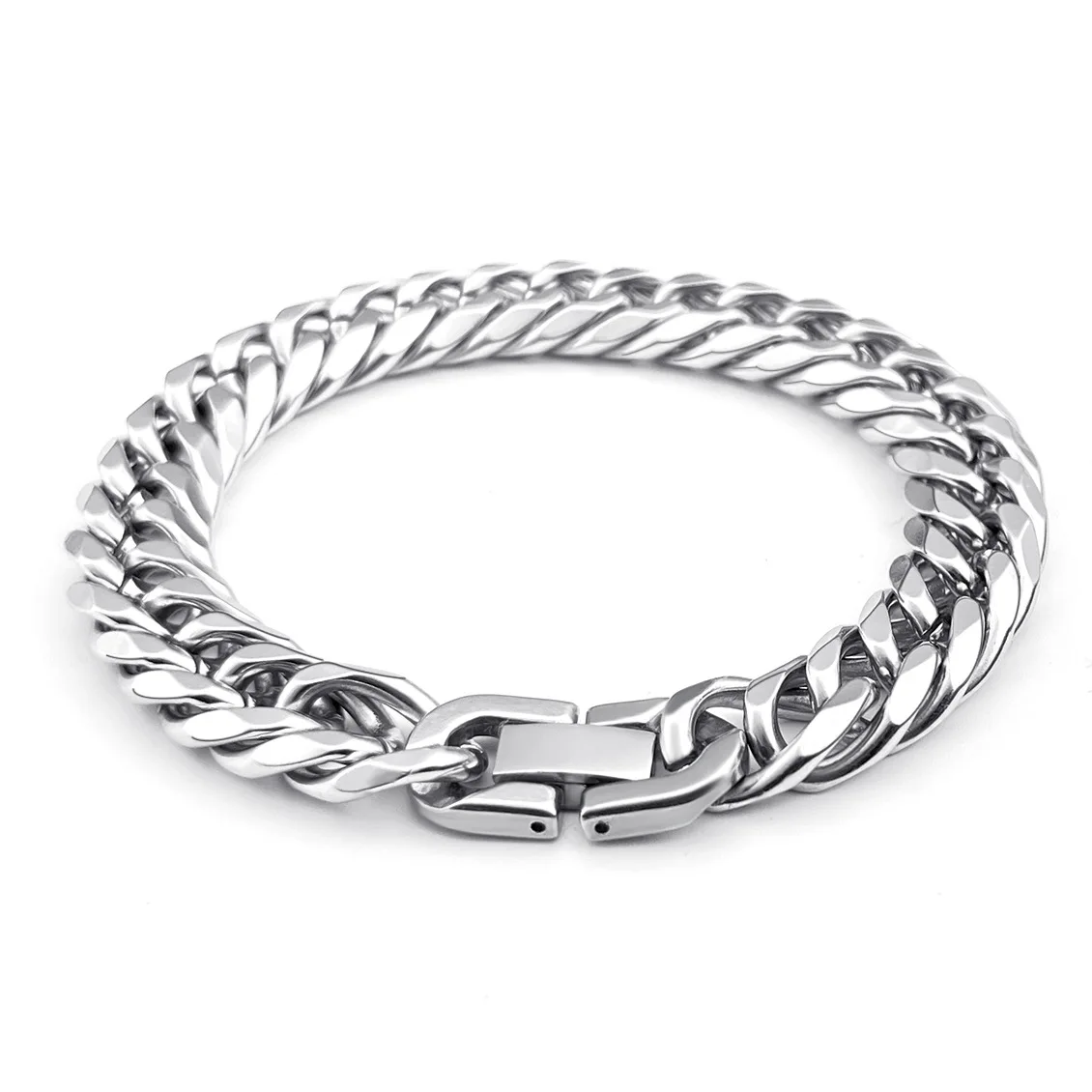 

14MM Chunky Heavy Sturdy Miami Cuban Chain Bracelet Silver Plated Street Wear Stainless Steel Thick Link Bracelet for Men Boys