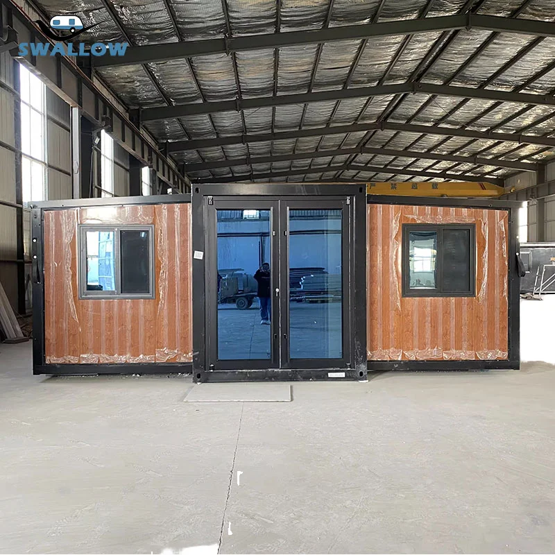 Customized 40 Foot Portable Foldable Luxury Tiny Modular Homes Prefab Expandable Flat Roof Container House With Furniture And Ki