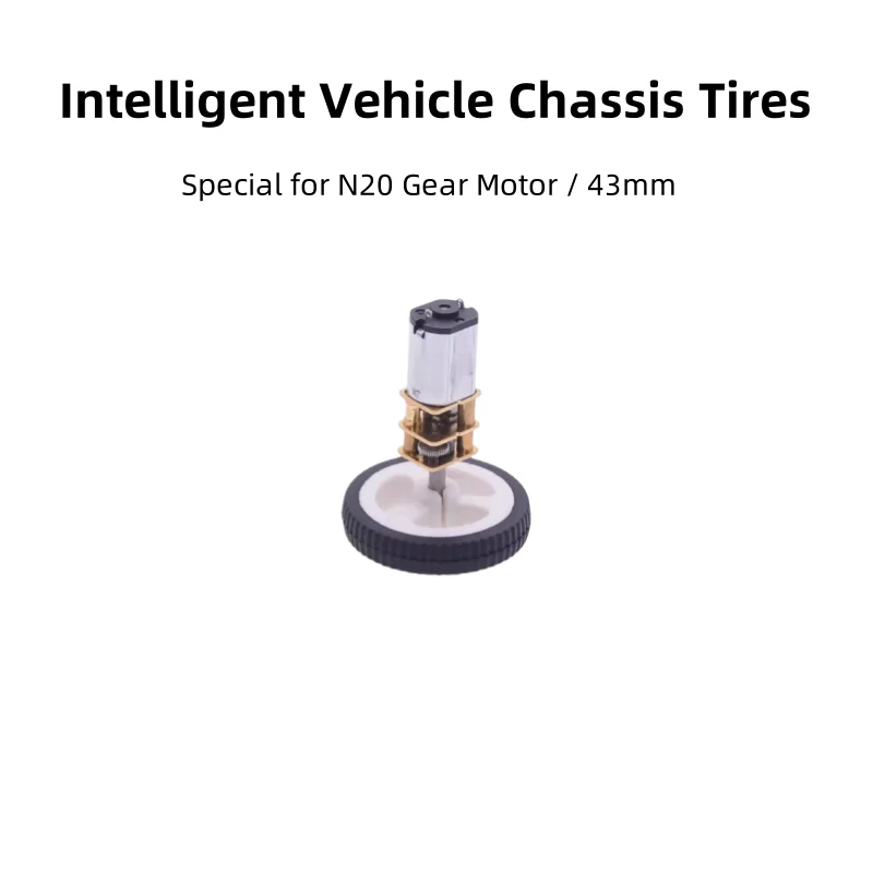 N20 Motor D - Hole Rubber Wheels, MiniQ Smart Tires, 34/43mm, For Line - Following Robots