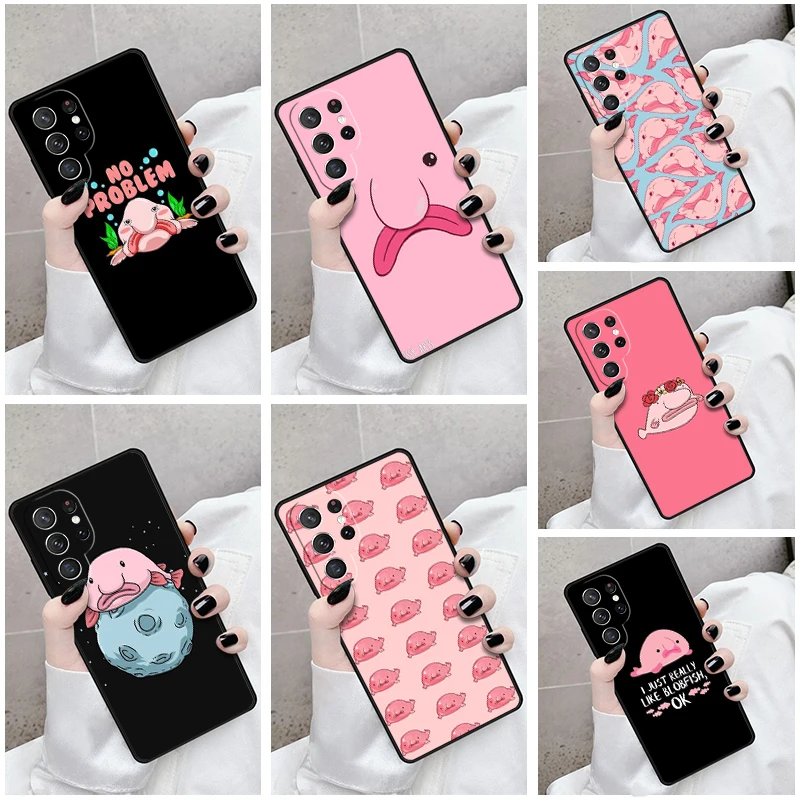 Phone Case For Samsung Galaxy S24 S23 S21fe S22 Ultra Plus Note 10 20 S8 S9 S10 Cover Cartoon Blobfish