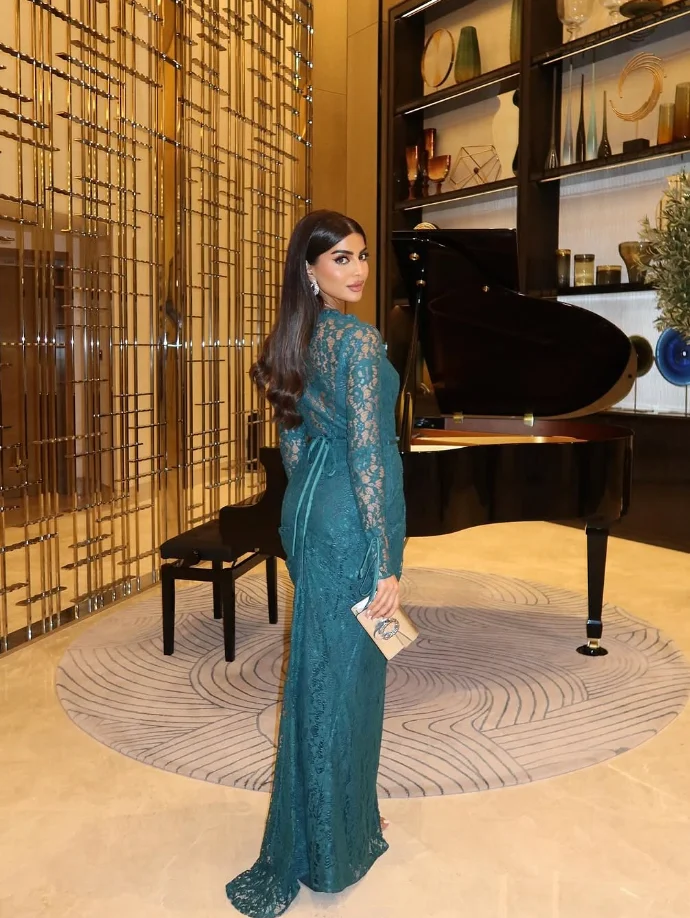 ティールブルーマーメイドイブニングフォーマルドレス長袖スクエアネックレースシャーリングサウジプロムガラガウンパストロールユニスカスタマイズサイズ