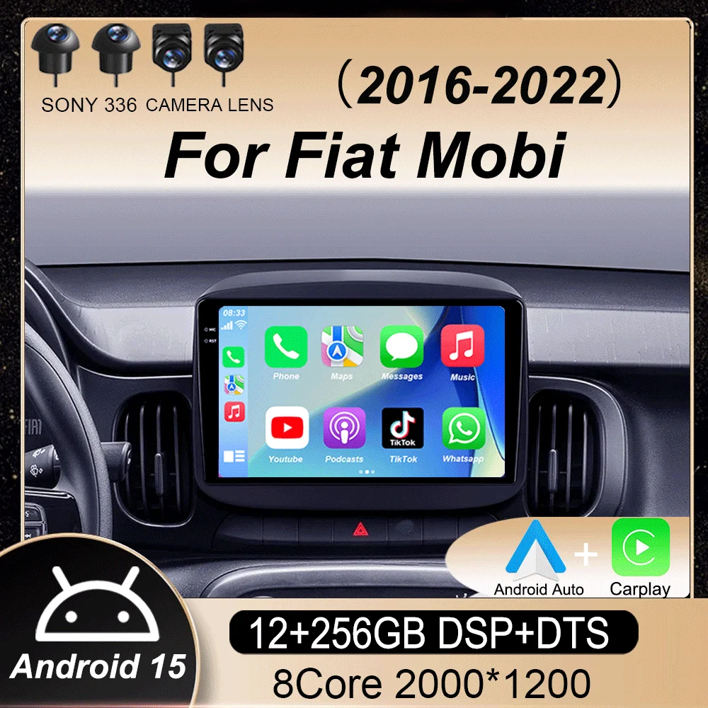 

Android15 QLED For Fiat Mobi 2016 2017 2018 -2022 Car Radio Multimedia Video Player GPS Navigation Stereo Carplay 4G WIFI No DVD