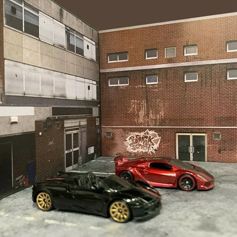 1:64 Diorama Garage Model Street Parking City Model Scene Model Scenery Background Display Gifts