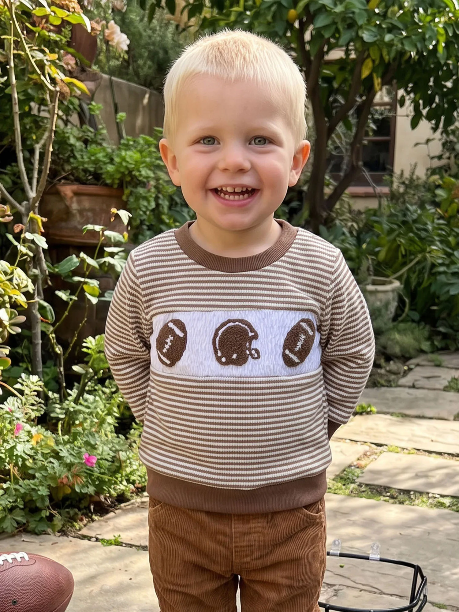 Baby Boy Rugby Embroidery Embroidery Boy Sweatshirt Rugby Embroidery Neck Fall Pullover Neck Fall Pullover Premium