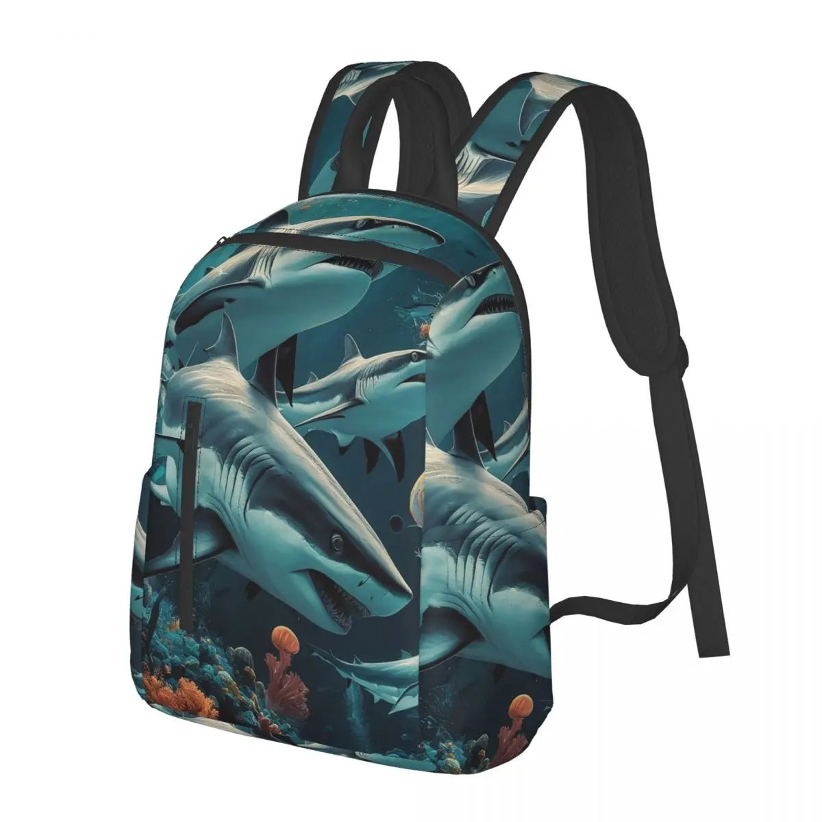Deep Sea Shark Group Student Backpack School Bag Hiking Travel Daypack for Boys Girls Bookbag Shoulder Bags