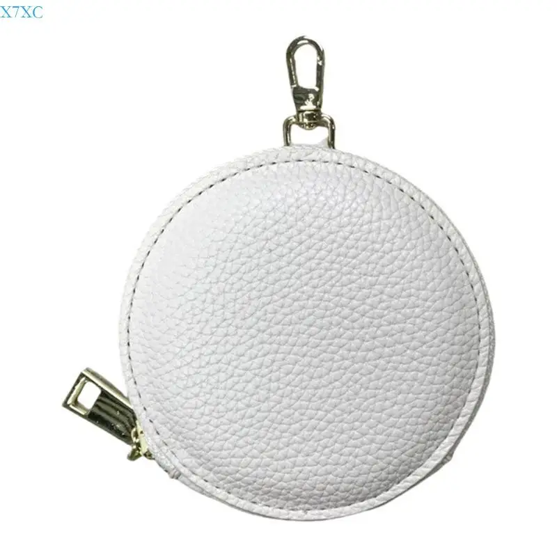 

X7XC Contemporary Round Coin PU Purse With Convenient Storage For Essential