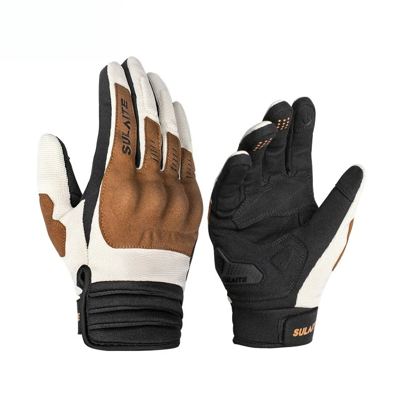 G3 Motorcycle Full Finger Gloves Spring Summer Breathable Stair Cloth PVC Knuckle Guard Touch Screen Motocross Protective Gloves