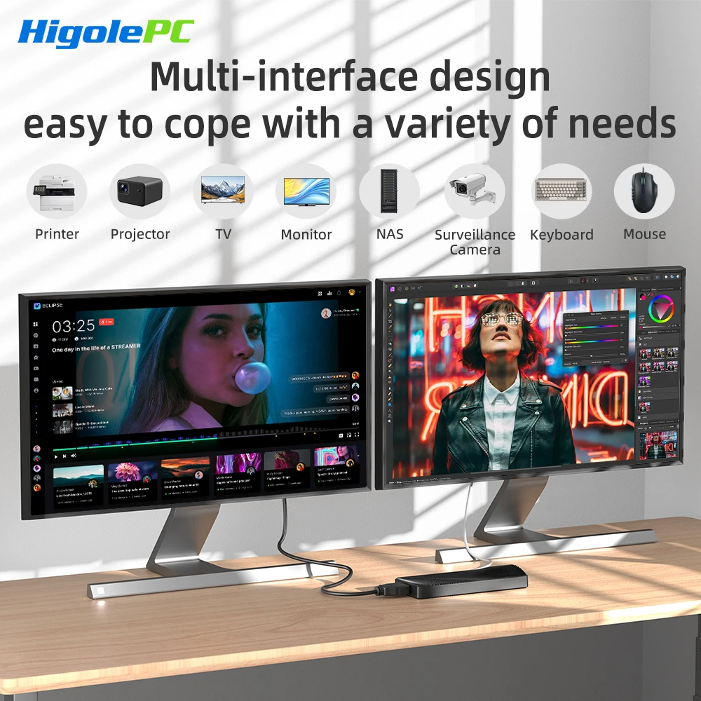 하이골 PC 스틱 팬리스 미니 PC 인텔 J4105 윈도우 11 WiFi5 4/8GB 64/128/256GB 노트북 데스크탑 PC 4K TV 스틱 PC 미니 컴퓨터