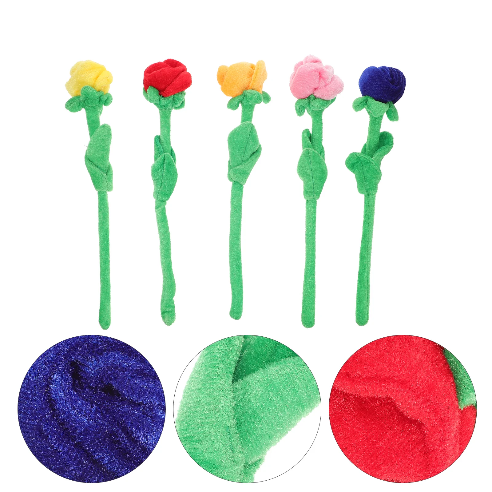 

Plush Rose Flower Artificial Decor Home Office Party Realistic Faux Stem Wedding Vase Fillers Lasting