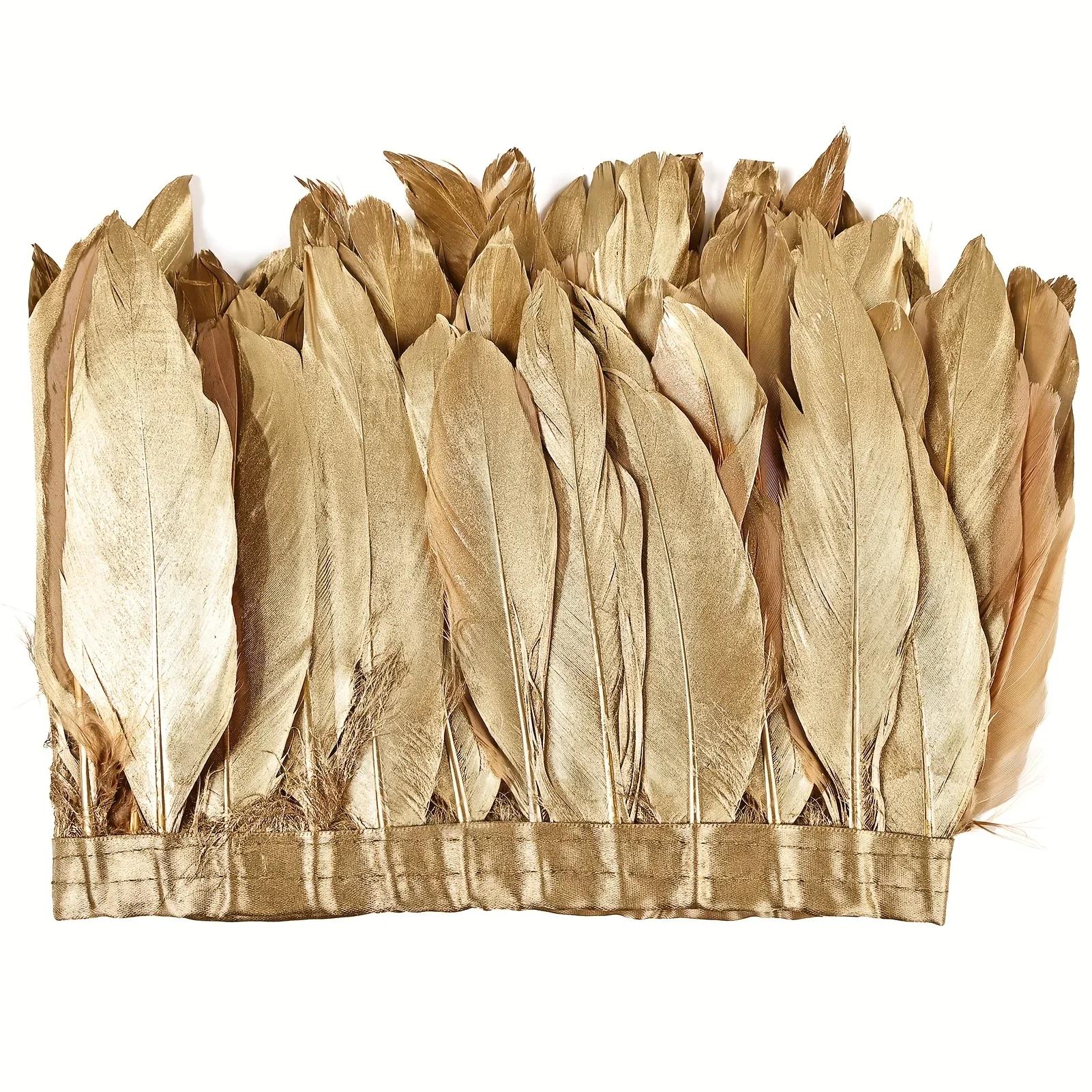 

2M Goose Feather Trim Golden Silver Fluffy Feathers 13-18cm Sewing Fringe for DIY Handicrafts Clothes Dress Decoration