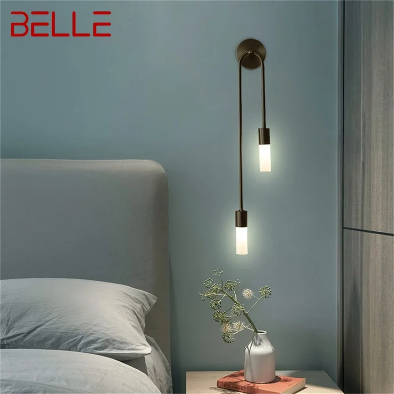 

BELLE Brass Wall Lamp Modern Gold Sconces Simple LED Indoor Light For Home Living Room