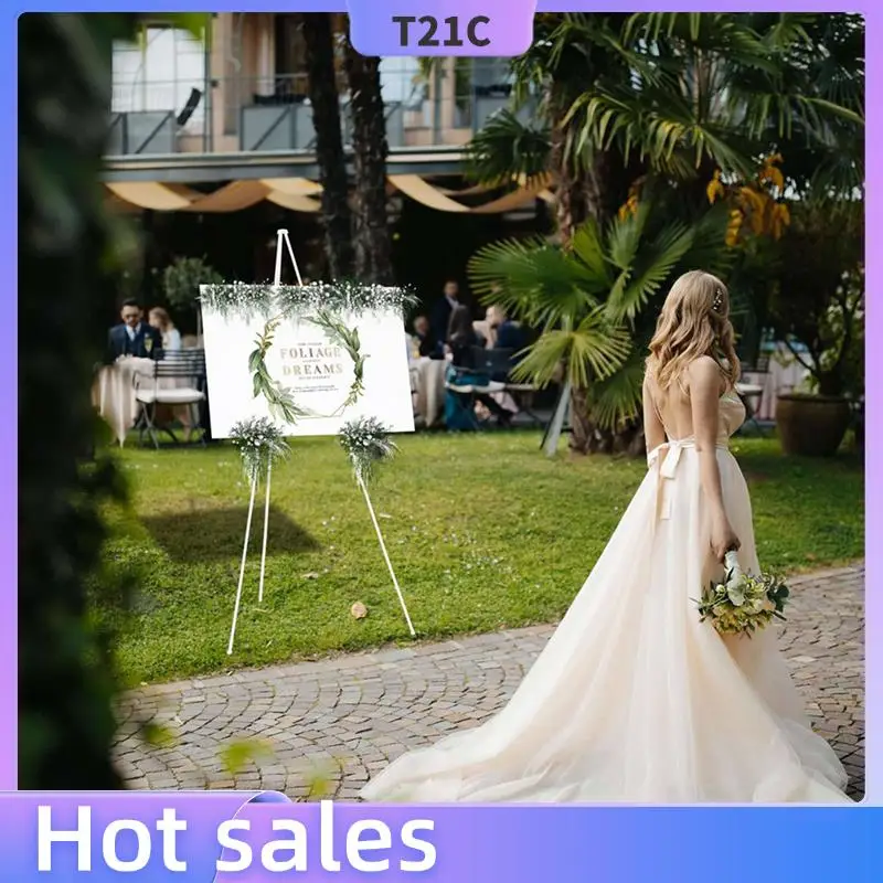 

T21C 2X White Easel Stand For Display Wedding Sign & Poster-63Intall Easels For Display Holder-Collapsable Poster Easel