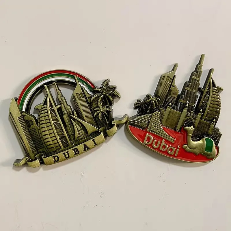 Aimants de réfrigérateur 3D de Dubaï, ornements en métal, autocollants aimants pour réfrigérateur, souvenirs touristiques, collection, cadeau, décoration de la maison