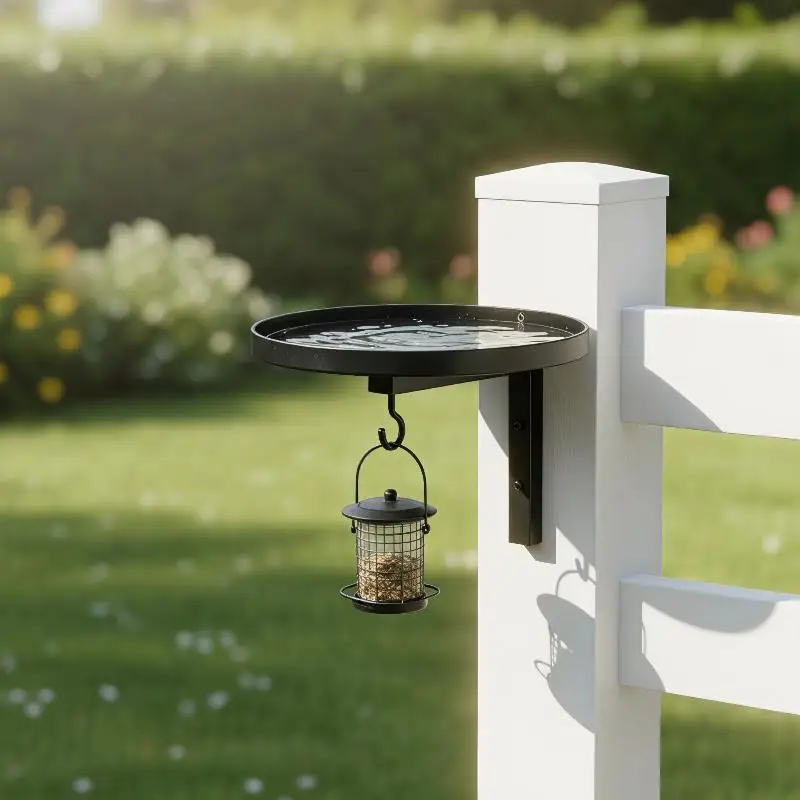 Wandmontierter Vogelfutterhaken aus Eisen für Badewannen, einfache Installation, wetterbeständig, für Terrasse, Garten, Vogelbeobachtung im Freien – Detail 7