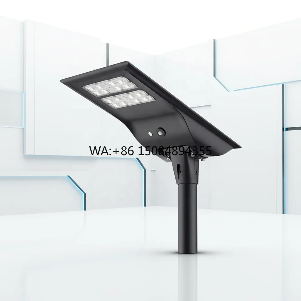 High Efficiency Commercial IP66 Waterproof Outdoor Aluminum Solar LED Street Light Motion Sensor 4000K Battery Dimmable 3-Year