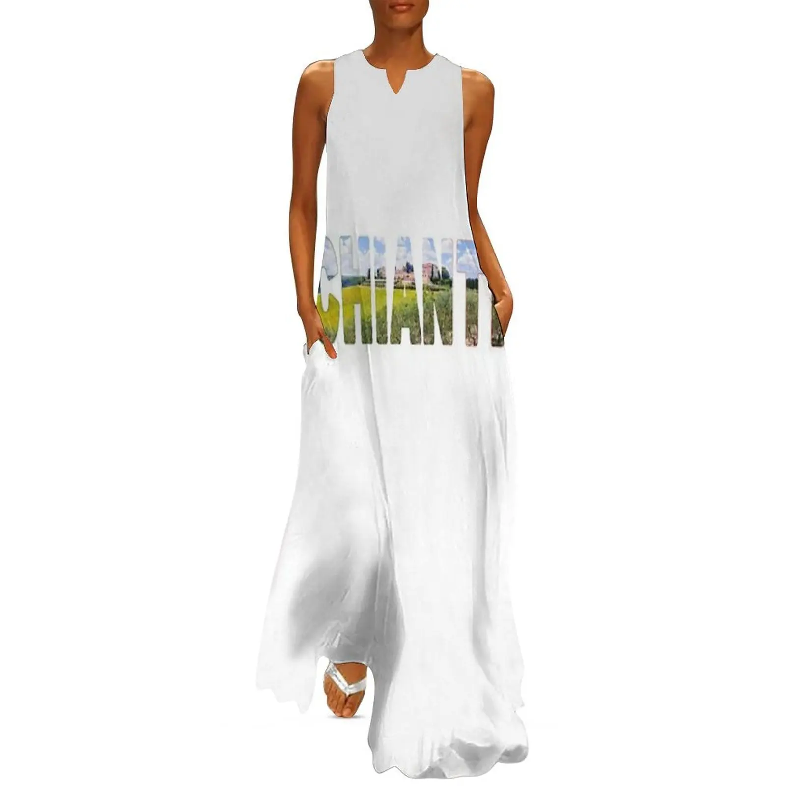 

CHIANTI - Region Tuscany Italy Hilltop Winery Town Long Dress women dresses summer dress korean women